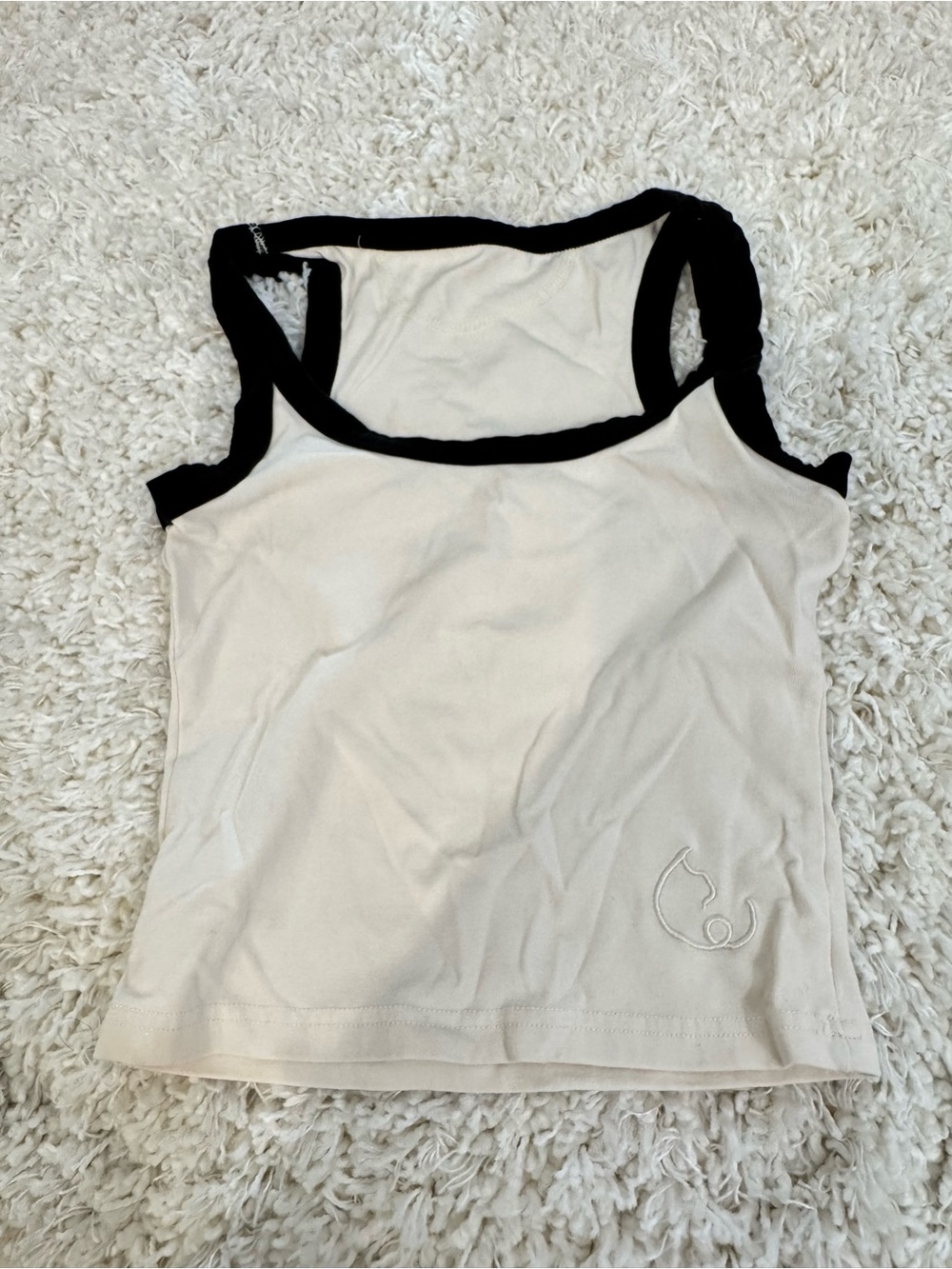 Urban Outfitters Cream Tank with Black Trim